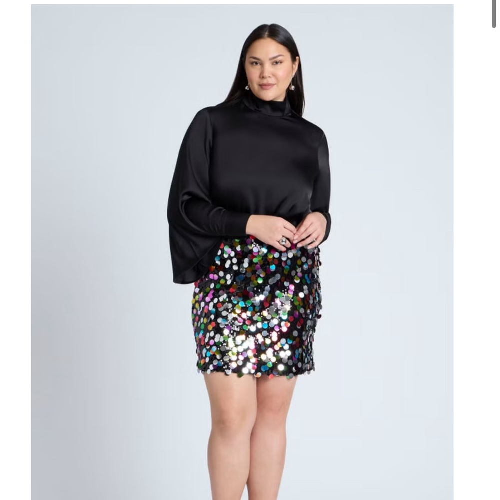 Eloquii Multicolor Sequin Mini Skirt